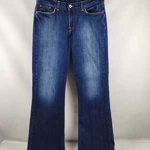 Lucky Brand Women Flare Jeans Sweet N Low 14/32 Mid Rise Dark Wash Denim (32x33)